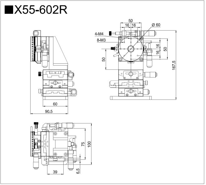 五维调整架 X55-602L X55-602R (图2) 五维调整架 X55-602L X55-602R (图2)